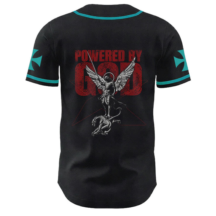 Christianartworkshop Angetrieben von Gott Krieger Engel Ritter Kreuz Christliches Baseballtrikot - image 7