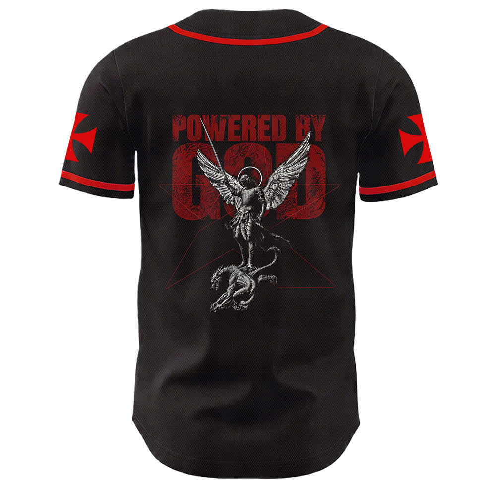 Christianartworkshop Angetrieben von Gott Krieger Engel Ritter Kreuz Christliches Baseballtrikot - image 19