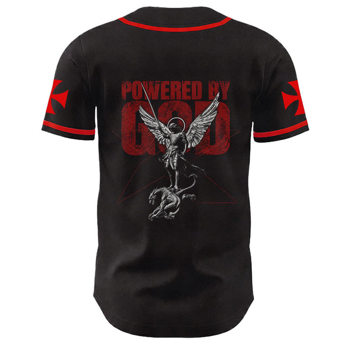 Christianartworkshop Angetrieben von Gott Krieger Engel Ritter Kreuz Christliches Baseballtrikot - image 19