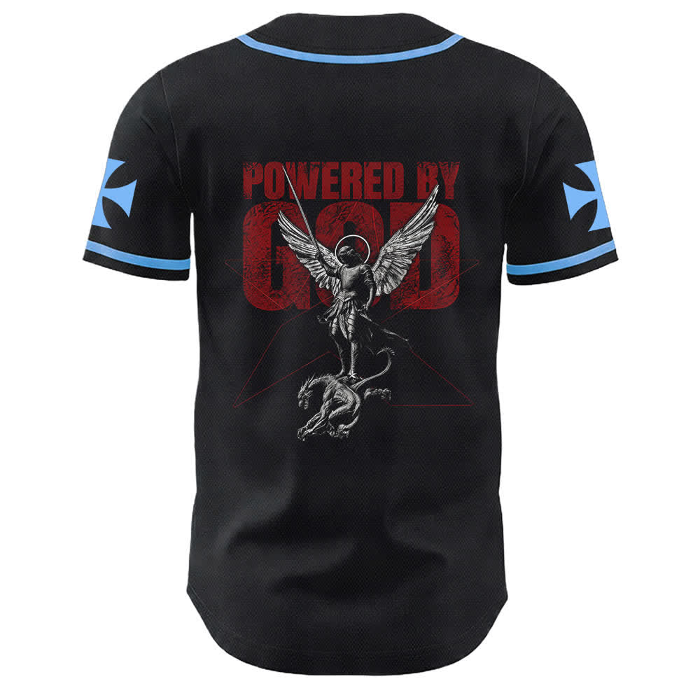 Christianartworkshop Angetrieben von Gott Krieger Engel Ritter Kreuz Christliches Baseballtrikot - image 10