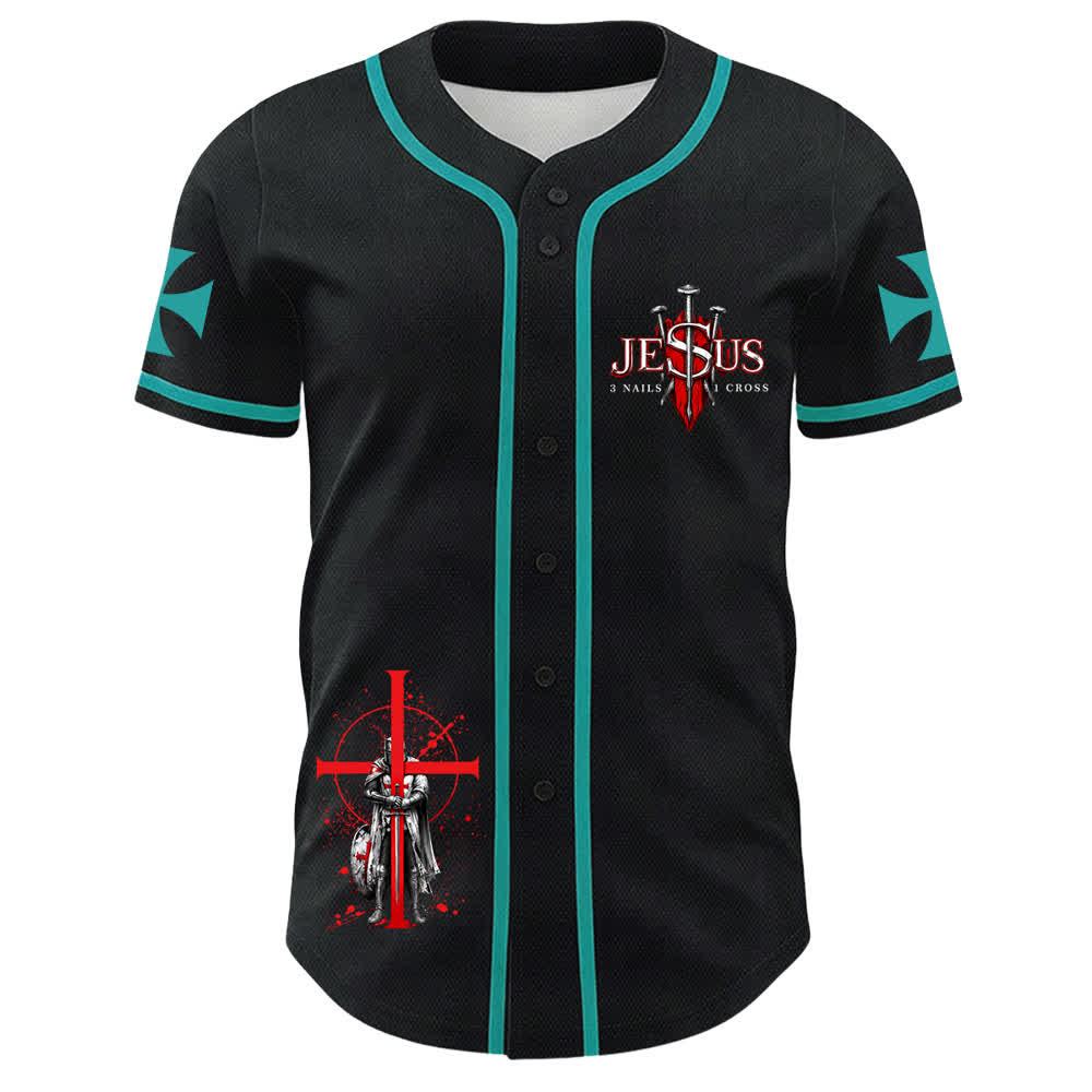 Christianartworkshop Angetrieben von Gott Krieger Engel Ritter Kreuz Christliches Baseballtrikot - image 8