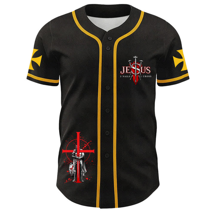 Christianartworkshop Angetrieben von Gott Krieger Engel Ritter Kreuz Christliches Baseballtrikot - image 5