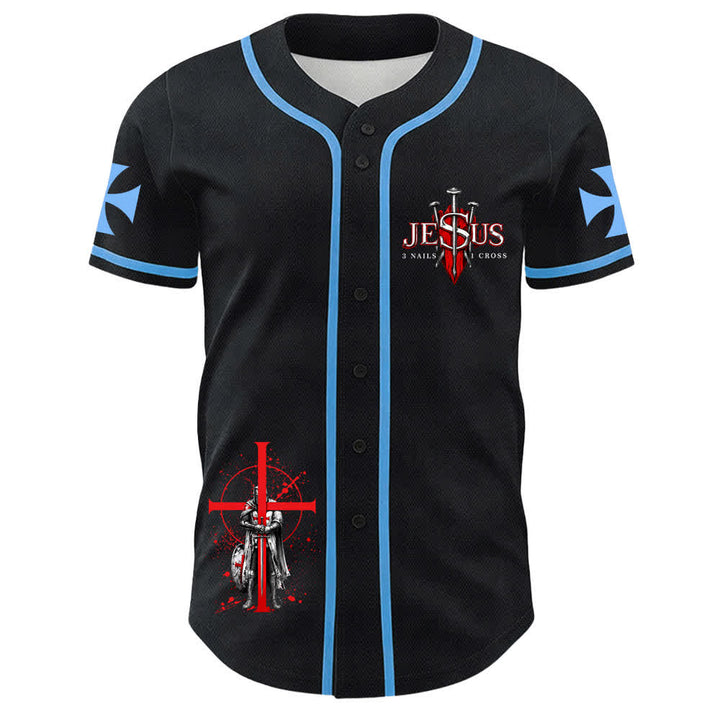 Christianartworkshop Angetrieben von Gott Krieger Engel Ritter Kreuz Christliches Baseballtrikot - image 11