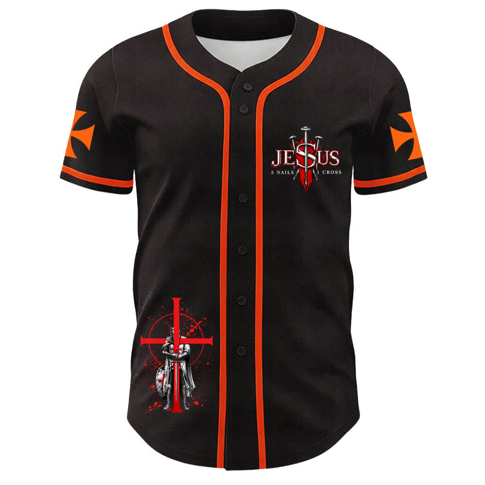 Christianartworkshop Angetrieben von Gott Krieger Engel Ritter Kreuz Christliches Baseballtrikot - image 2