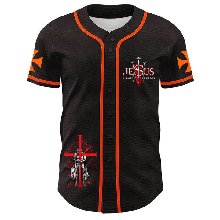 Christianartworkshop Angetrieben von Gott Krieger Engel Ritter Kreuz Christliches Baseballtrikot - image 2