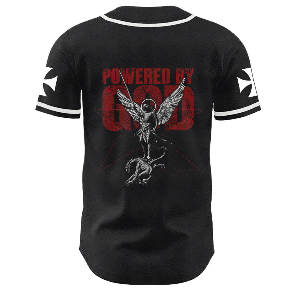 Christianartworkshop Angetrieben von Gott Krieger Engel Ritter Kreuz Christliches Baseballtrikot - image 13