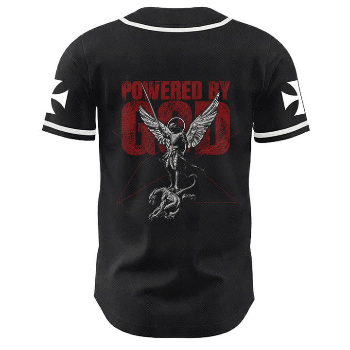 Christianartworkshop Angetrieben von Gott Krieger Engel Ritter Kreuz Christliches Baseballtrikot - image 13