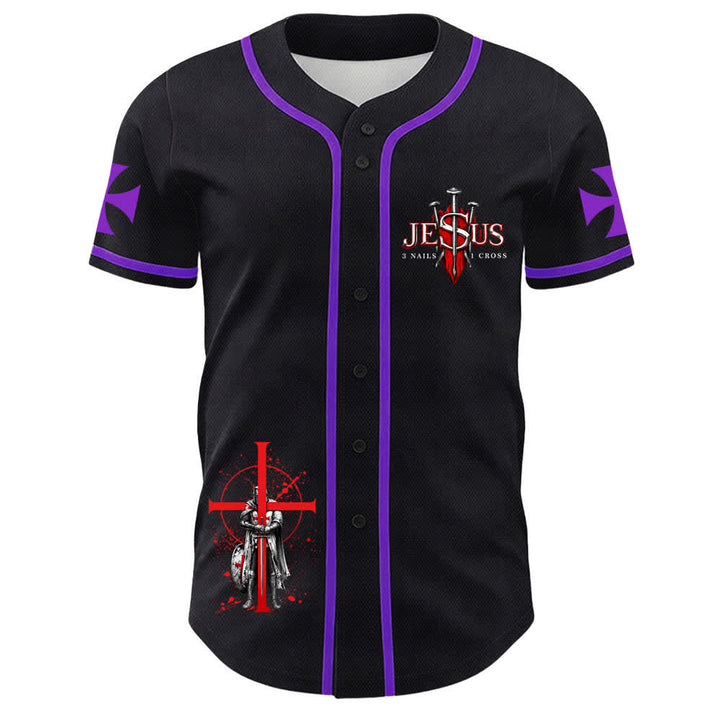 Christianartworkshop Angetrieben von Gott Krieger Engel Ritter Kreuz Christliches Baseballtrikot - image 26