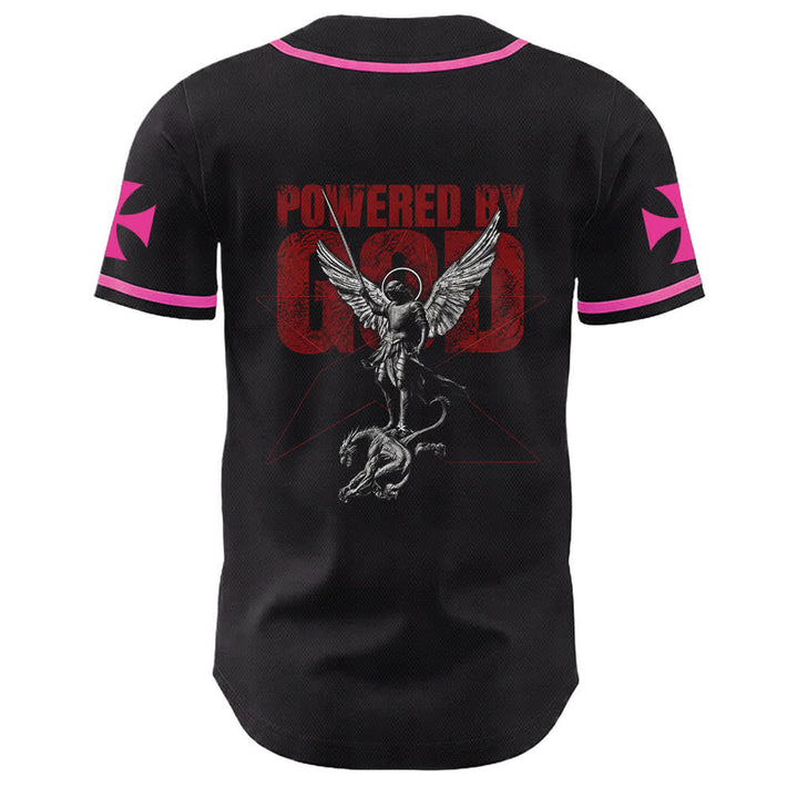 Christianartworkshop Angetrieben von Gott Krieger Engel Ritter Kreuz Christliches Baseballtrikot - image 16
