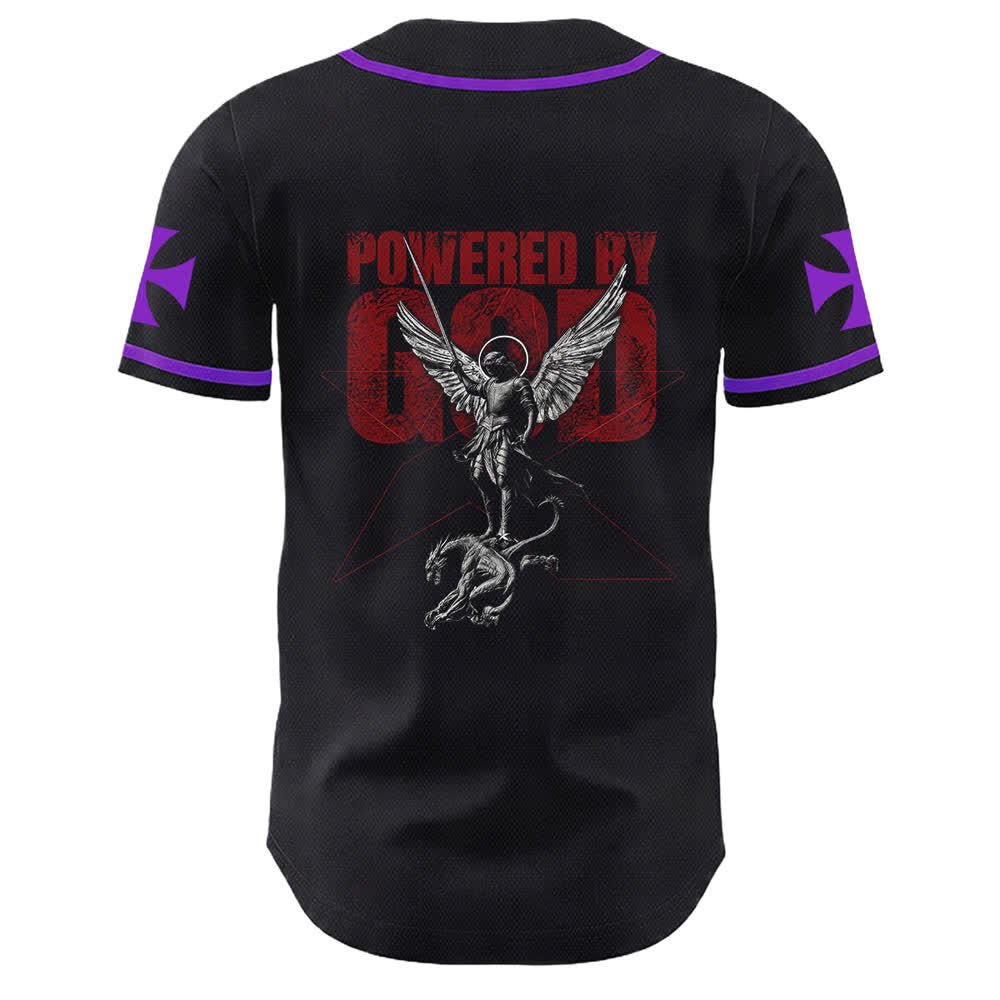 Christianartworkshop Angetrieben von Gott Krieger Engel Ritter Kreuz Christliches Baseballtrikot - image 25