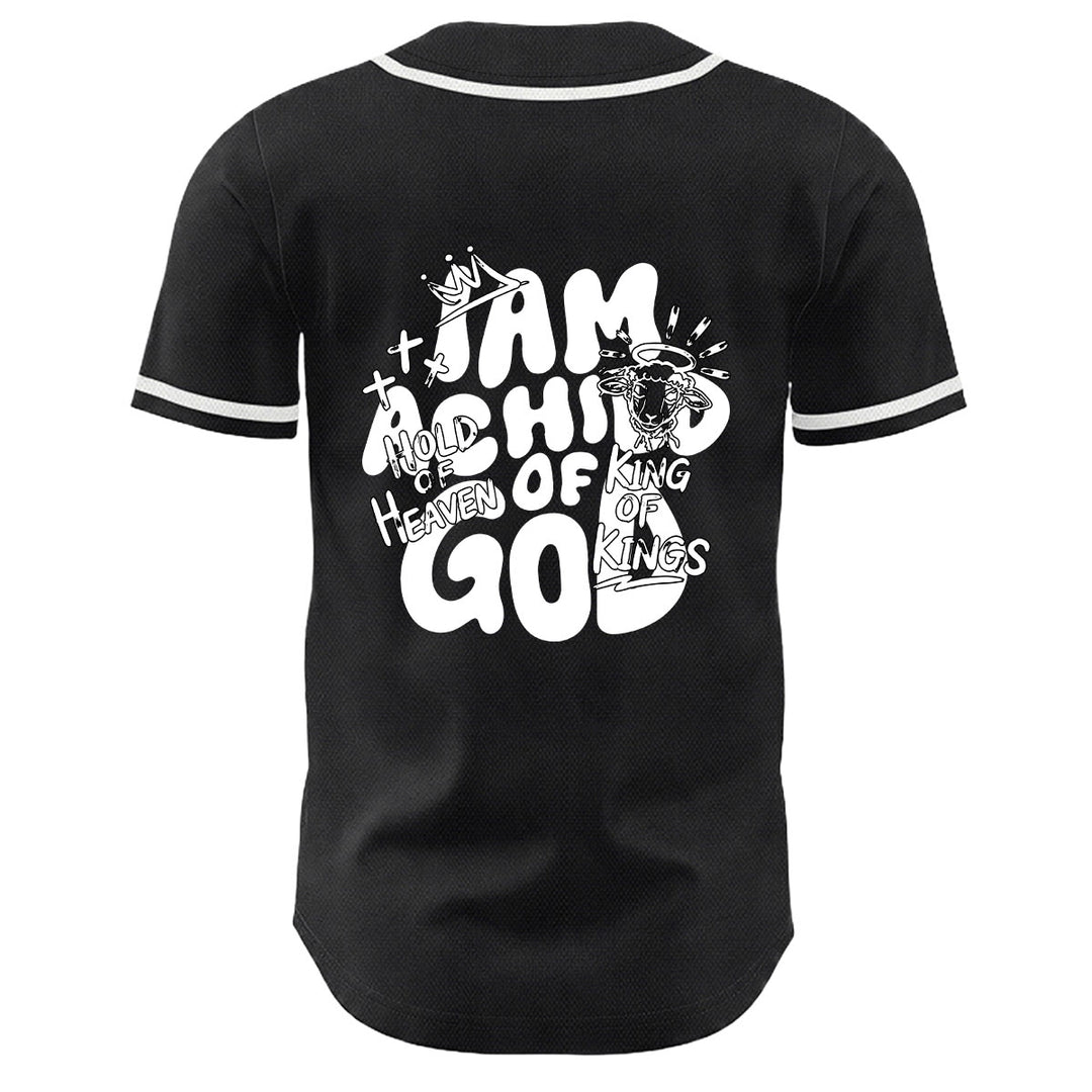 Christianartworkshop Ich bin ein Kind Gottes Lammkronen-Grafik Unisex-Baseballtrikot - image 10
