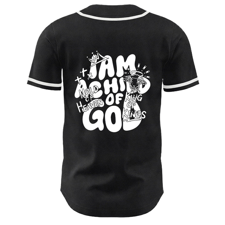 Christianartworkshop Ich bin ein Kind Gottes Lammkronen-Grafik Unisex-Baseballtrikot - image 10