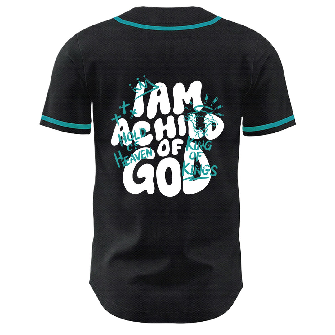 Christianartworkshop Ich bin ein Kind Gottes Lammkronen-Grafik Unisex-Baseballtrikot - image 25