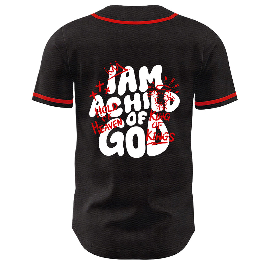 Christianartworkshop Ich bin ein Kind Gottes Lammkronen-Grafik Unisex-Baseballtrikot - image 16