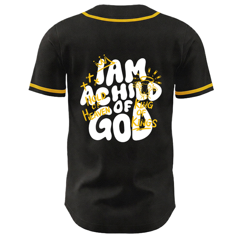 Christianartworkshop Ich bin ein Kind Gottes Lammkronen-Grafik Unisex-Baseballtrikot - image 1