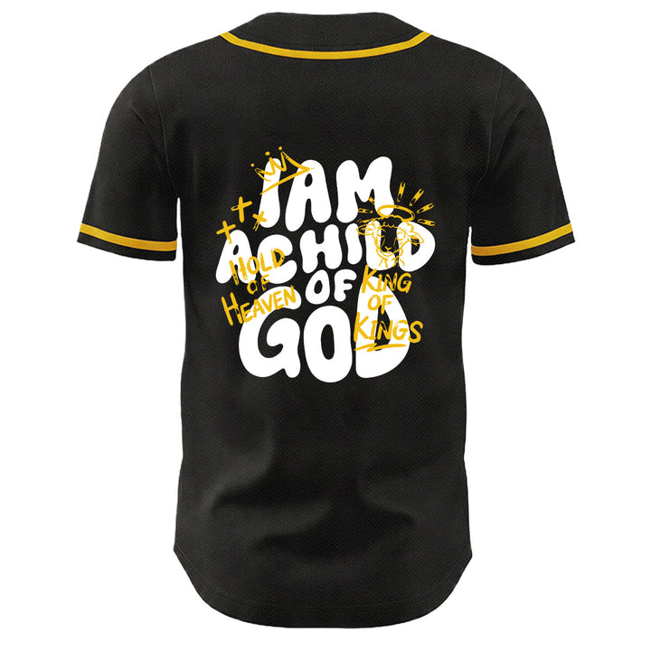 Christianartworkshop Ich bin ein Kind Gottes Lammkronen-Grafik Unisex-Baseballtrikot - image 1