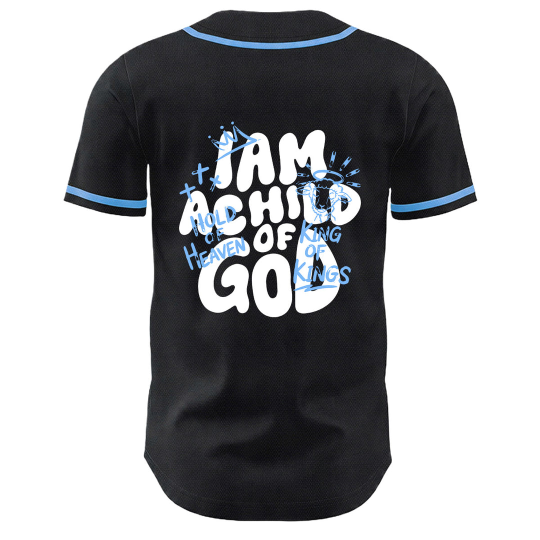 Christianartworkshop Ich bin ein Kind Gottes Lammkronen-Grafik Unisex-Baseballtrikot - image 7