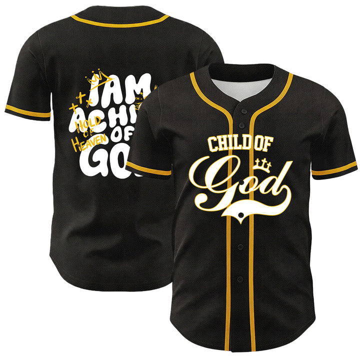 Christianartworkshop Ich bin ein Kind Gottes Lammkronen-Grafik Unisex-Baseballtrikot - Gelb - 5XL - image 0