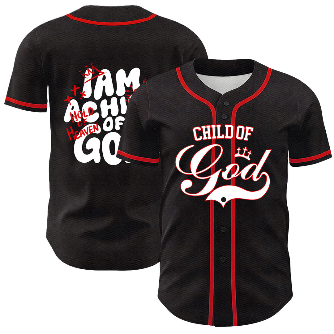 Christianartworkshop Ich bin ein Kind Gottes Lammkronen-Grafik Unisex-Baseballtrikot - Rot - 5XL - image 15
