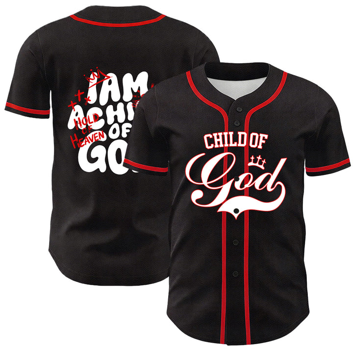 Christianartworkshop Ich bin ein Kind Gottes Lammkronen-Grafik Unisex-Baseballtrikot - Rot - 5XL - image 15