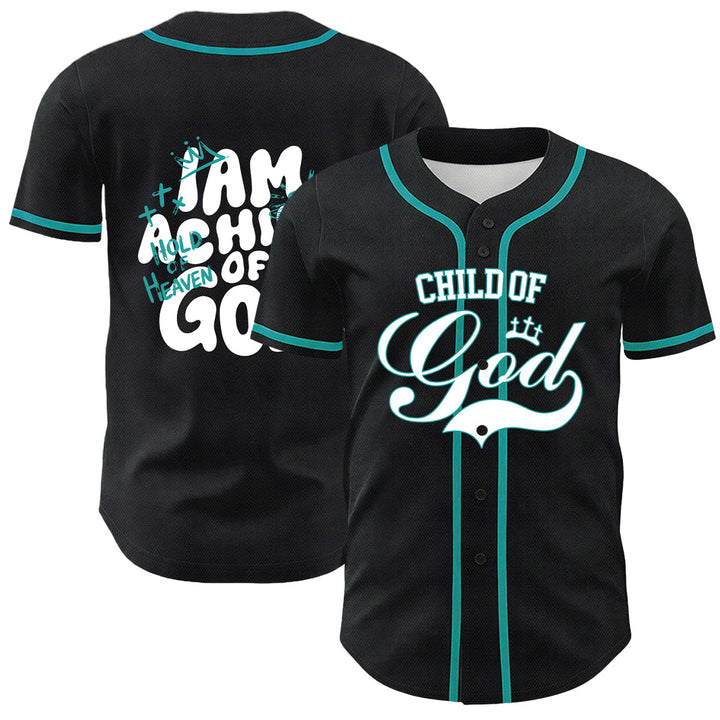 Christianartworkshop Ich bin ein Kind Gottes Lammkronen-Grafik Unisex-Baseballtrikot - Dunkelgrün - 5XL - image 24