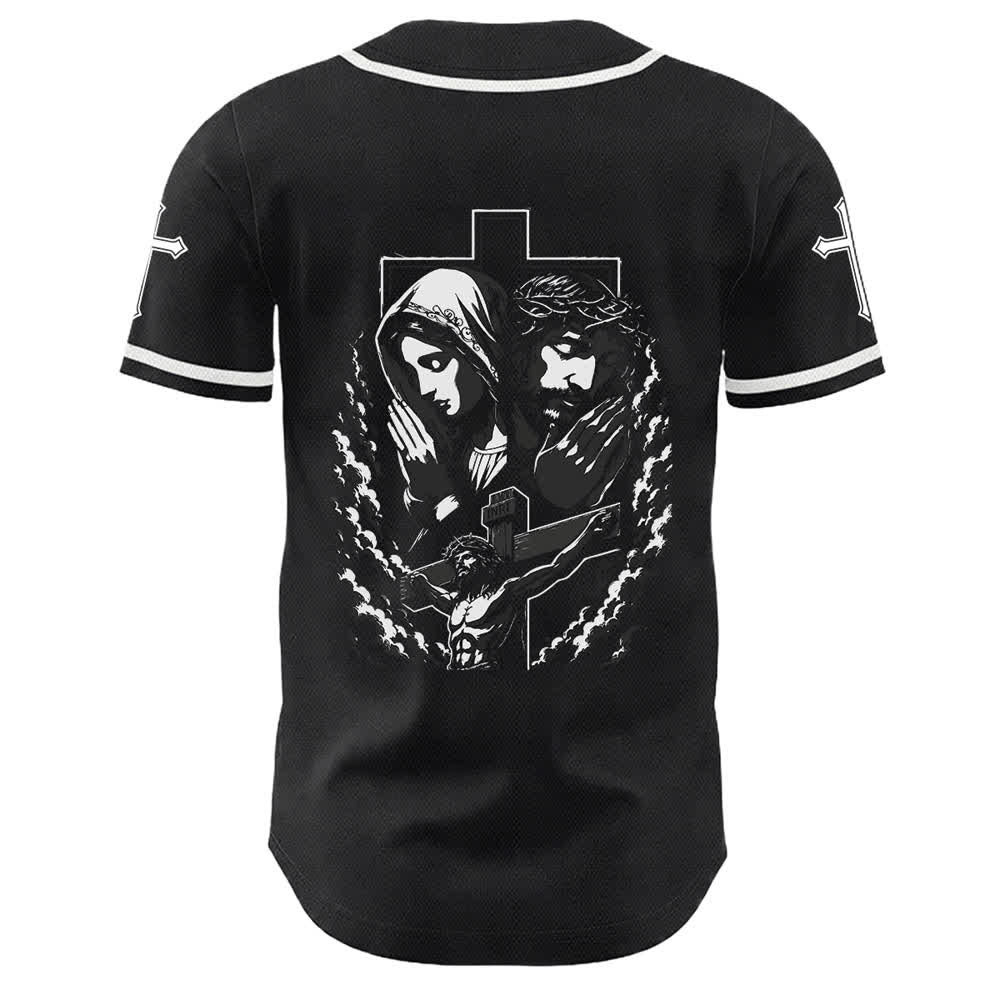 Christianartworkshop Jesus Jungfrau Maria Kruzifix Kreuz Christliches Unisex Baseballtrikot - image 28