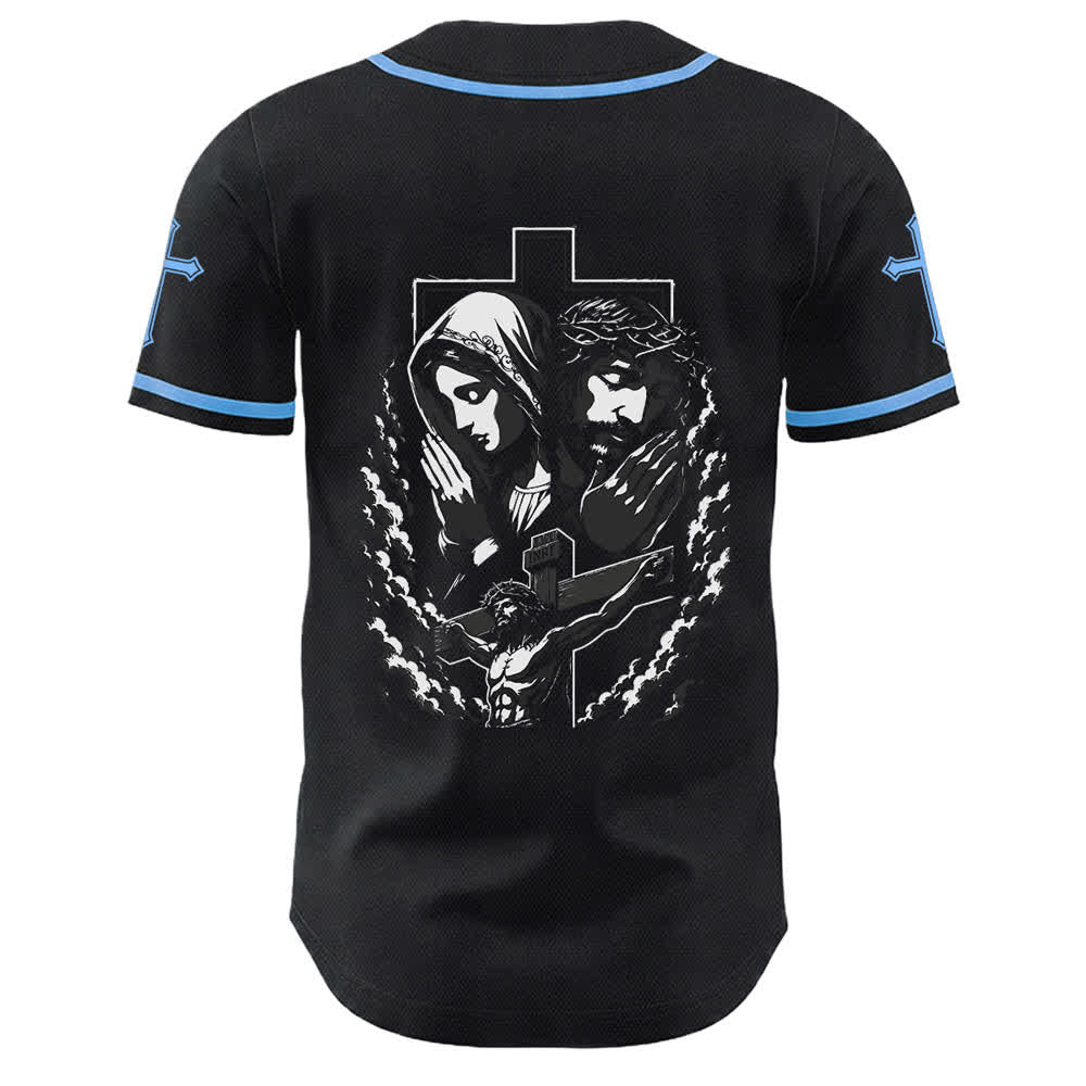 Christianartworkshop Jesus Jungfrau Maria Kruzifix Kreuz Christliches Unisex Baseballtrikot - image 31