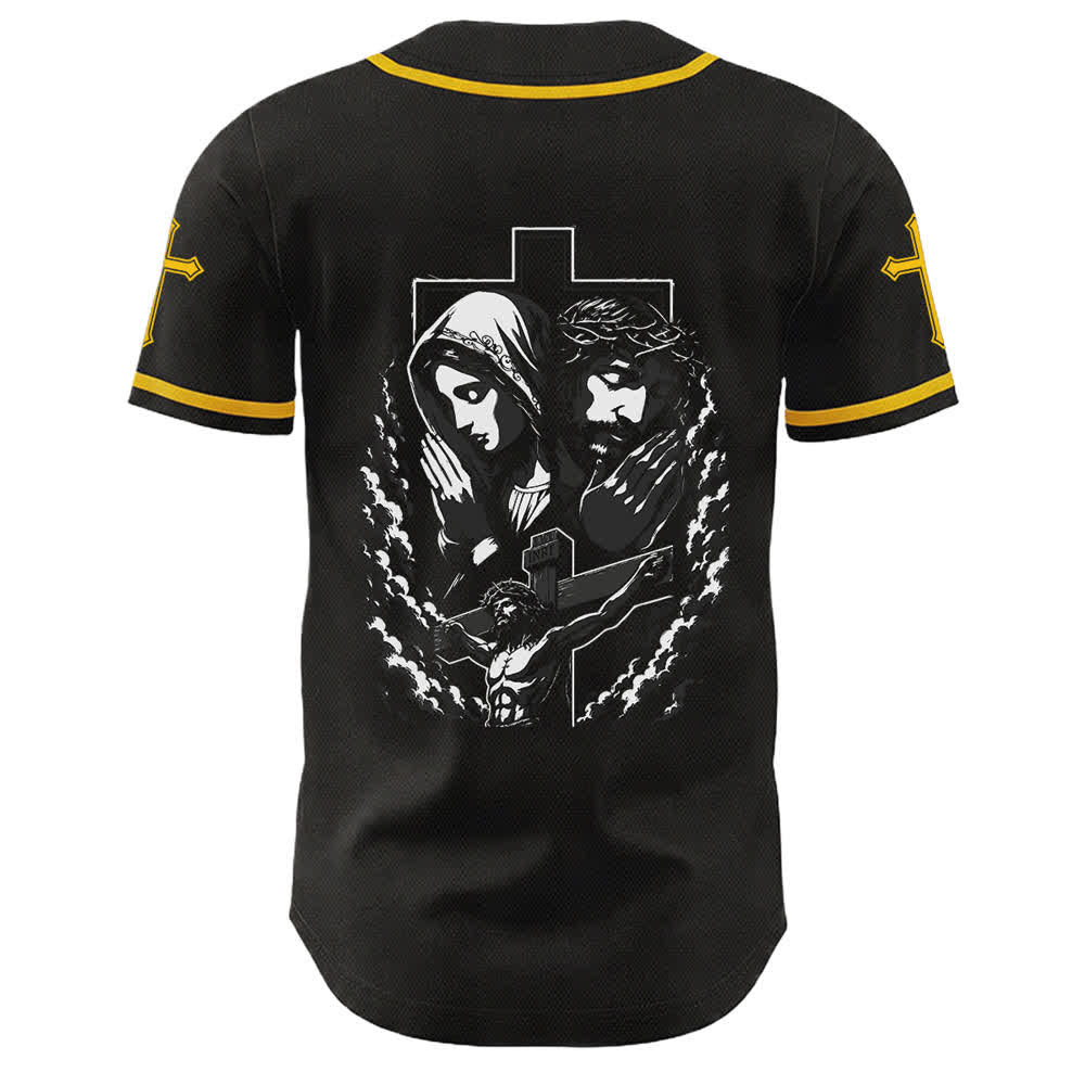 Christianartworkshop Jesus Jungfrau Maria Kruzifix Kreuz Christliches Unisex Baseballtrikot - image 34