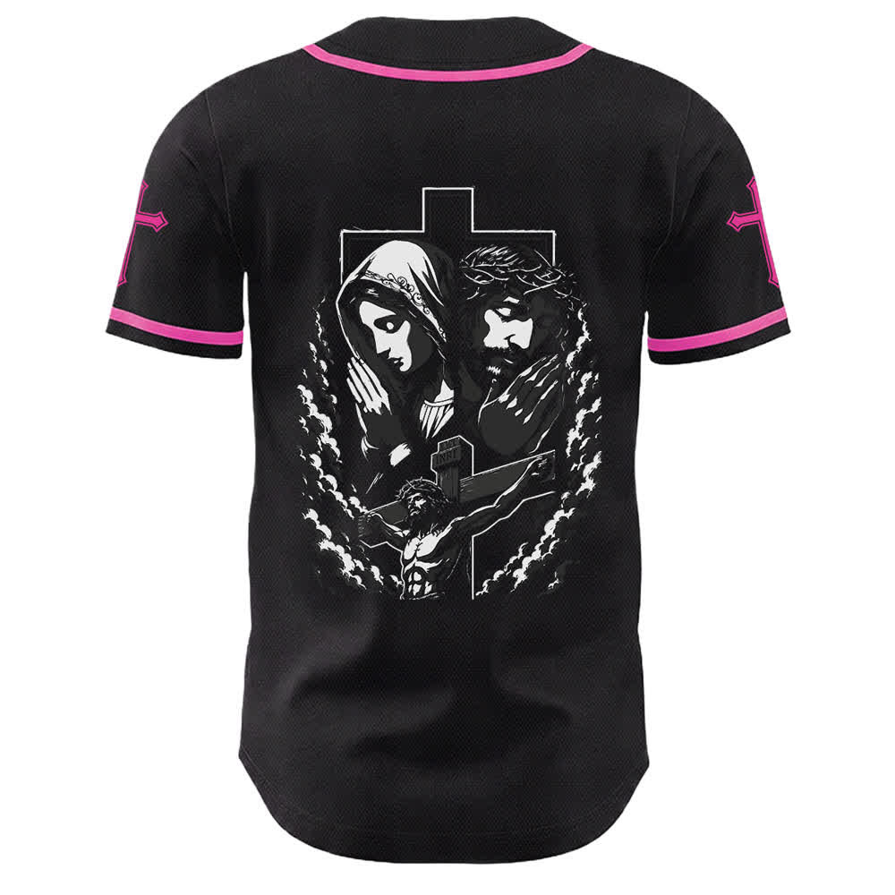 Christianartworkshop Jesus Jungfrau Maria Kruzifix Kreuz Christliches Unisex Baseballtrikot - image 40