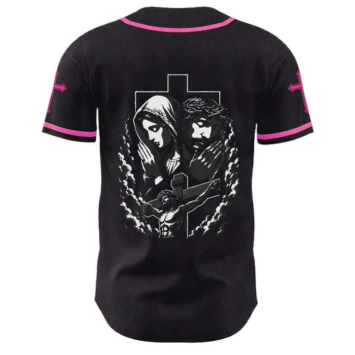 Christianartworkshop Jesus Jungfrau Maria Kruzifix Kreuz Christliches Unisex Baseballtrikot - image 40