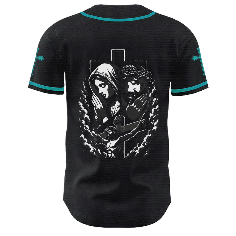 Christianartworkshop Jesus Jungfrau Maria Kruzifix Kreuz Christliches Unisex Baseballtrikot - image 43
