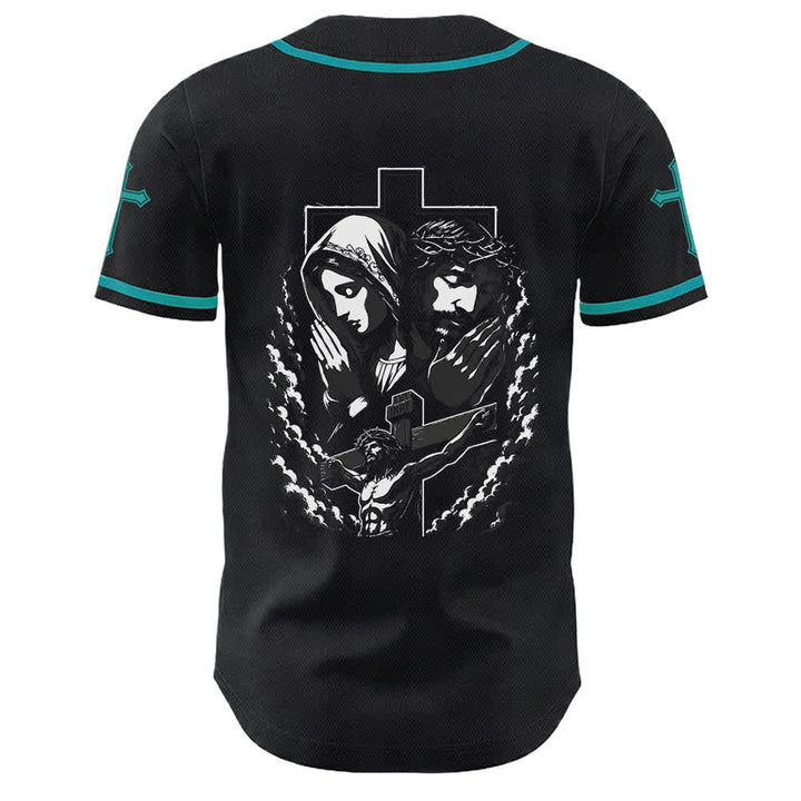 Christianartworkshop Jesus Jungfrau Maria Kruzifix Kreuz Christliches Unisex Baseballtrikot - image 43