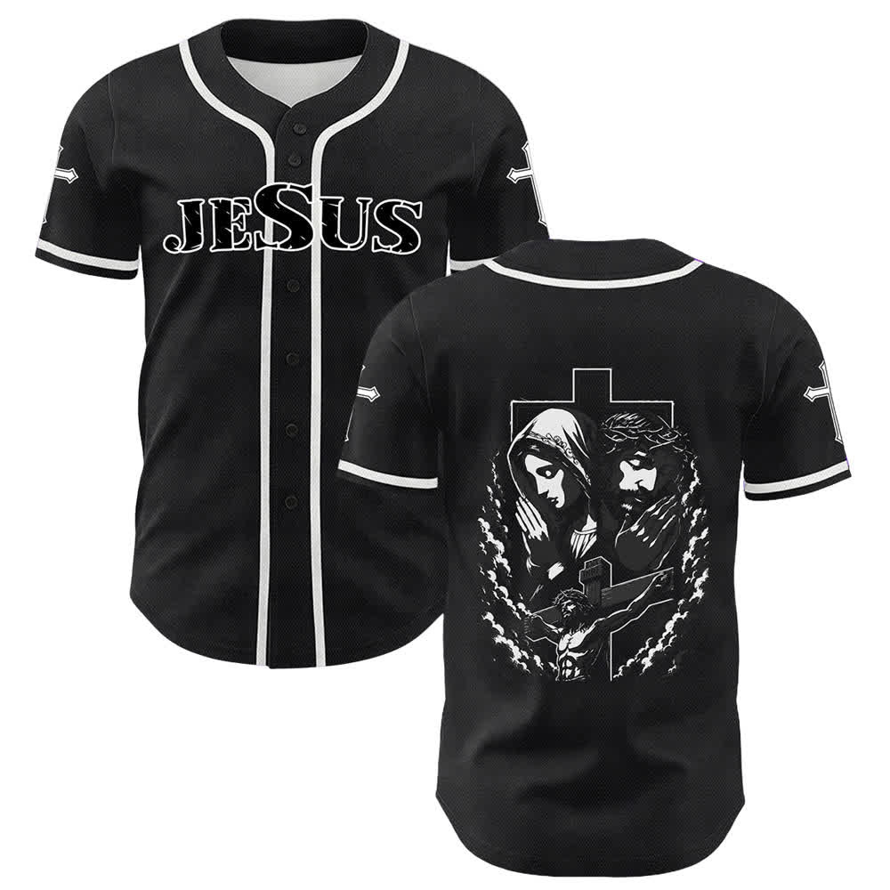 Christianartworkshop Jesus Jungfrau Maria Kruzifix Kreuz Christliches Unisex Baseballtrikot - image 27