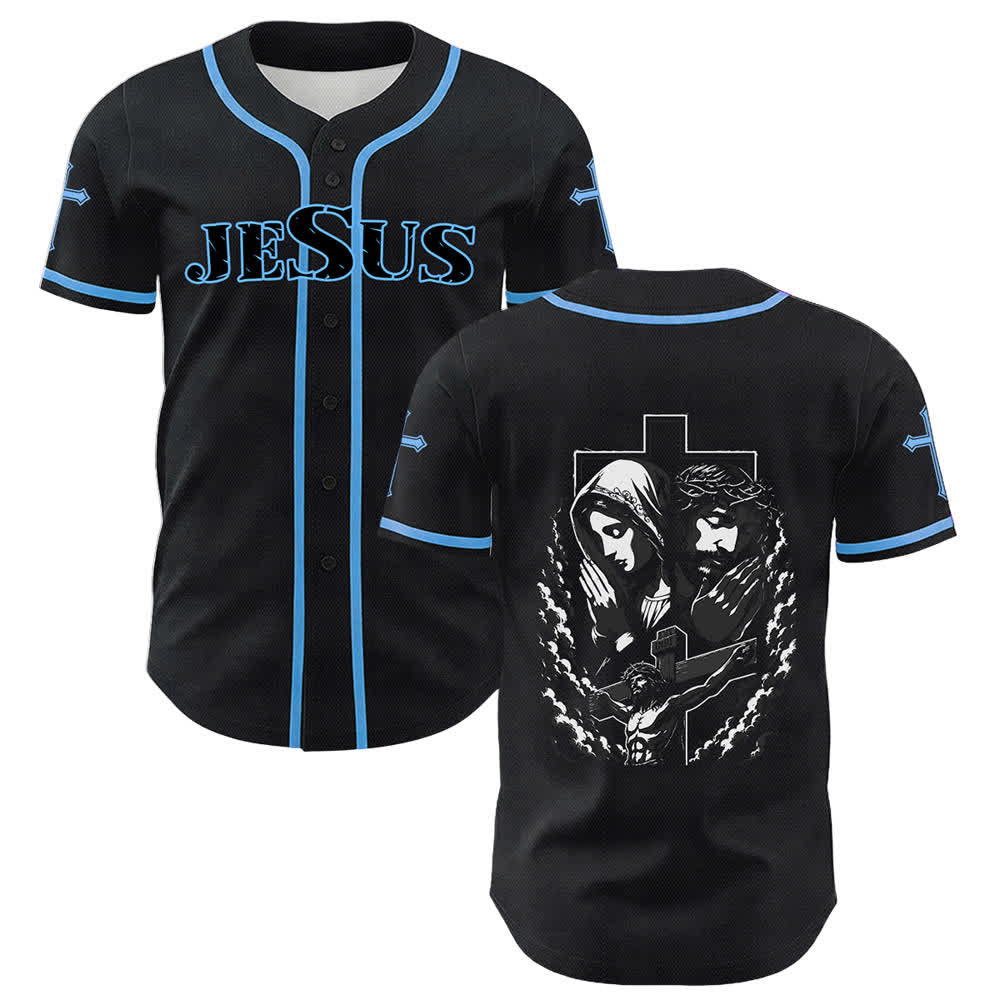 Christianartworkshop Jesus Jungfrau Maria Kruzifix Kreuz Christliches Unisex Baseballtrikot - image 30