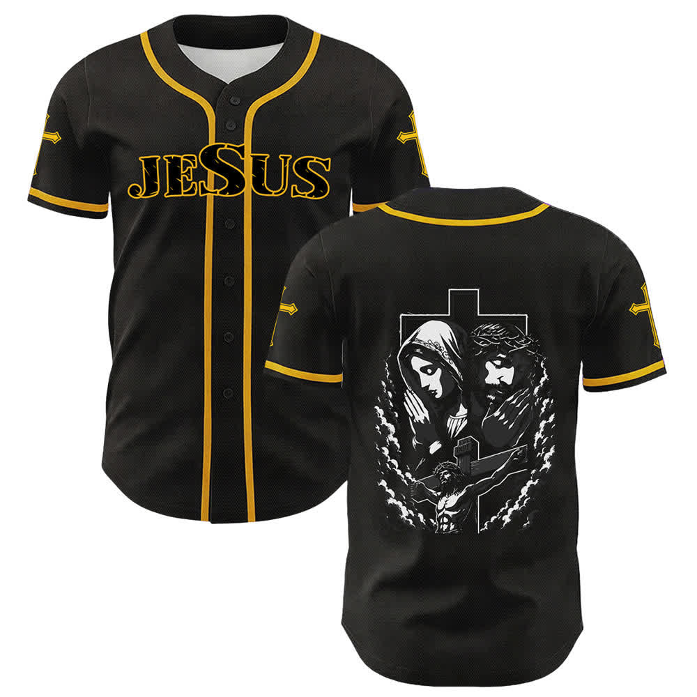 Christianartworkshop Jesus Jungfrau Maria Kruzifix Kreuz Christliches Unisex Baseballtrikot - image 33