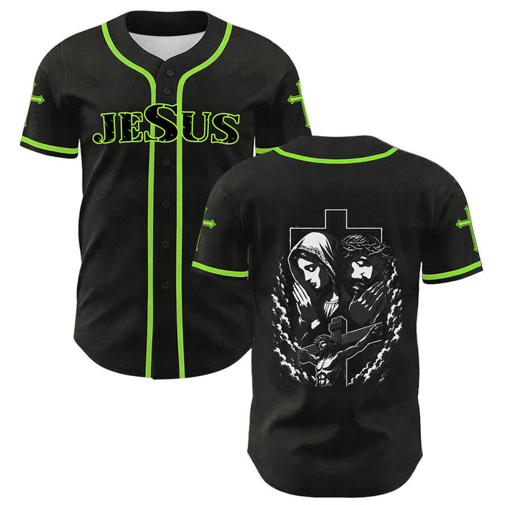 Christianartworkshop Jesus Jungfrau Maria Kruzifix Kreuz Christliches Unisex Baseballtrikot - image 36