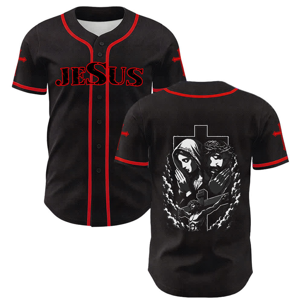 Christianartworkshop Jesus Jungfrau Maria Kruzifix Kreuz Christliches Unisex Baseballtrikot - image 48