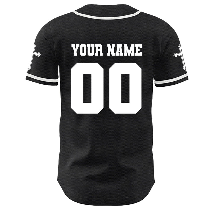 Christianartworkshop Jesus Kreuzigung Benutzerdefinierter Name Nummer Kreuz Ärmel Unisex Baseballtrikot - image 2