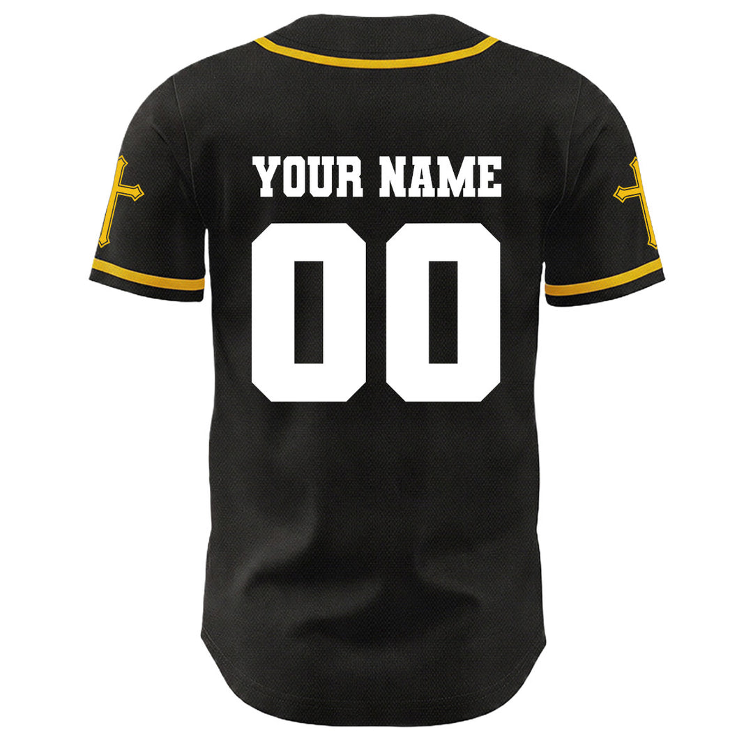 Christianartworkshop Jesus Kreuzigung Benutzerdefinierter Name Nummer Kreuz Ärmel Unisex Baseballtrikot - image 10