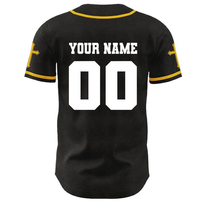 Christianartworkshop Jesus Kreuzigung Benutzerdefinierter Name Nummer Kreuz Ärmel Unisex Baseballtrikot - image 10