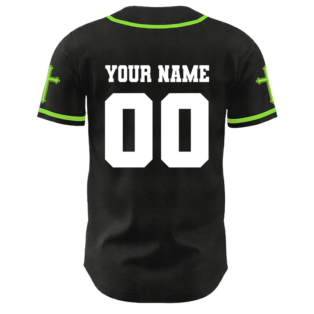 Christianartworkshop Jesus Kreuzigung Benutzerdefinierter Name Nummer Kreuz Ärmel Unisex Baseballtrikot - image 6