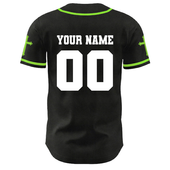 Christianartworkshop Jesus Kreuzigung Benutzerdefinierter Name Nummer Kreuz Ärmel Unisex Baseballtrikot - image 6