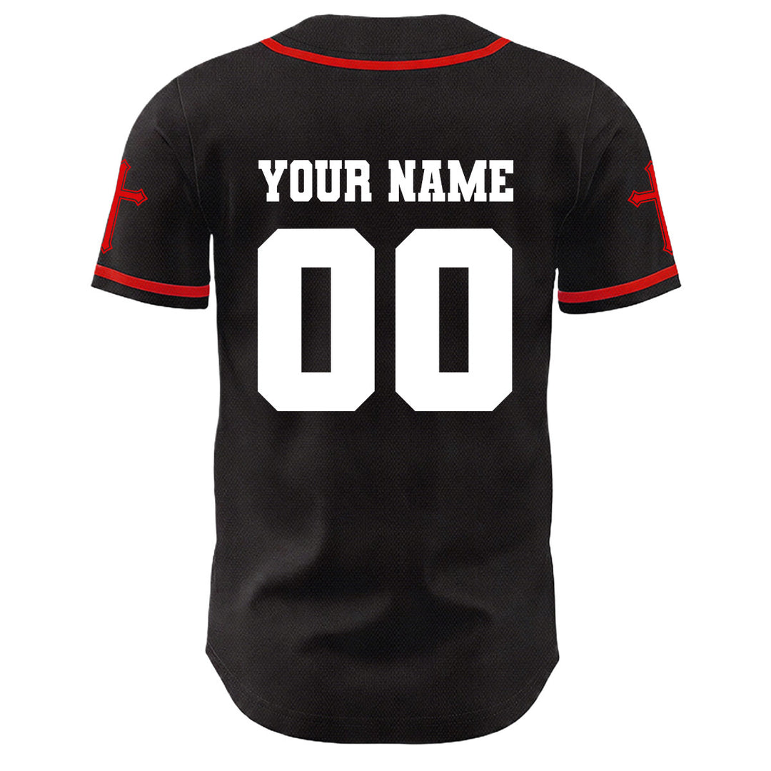 Christianartworkshop Jesus Kreuzigung Benutzerdefinierter Name Nummer Kreuz Ärmel Unisex Baseballtrikot - image 22