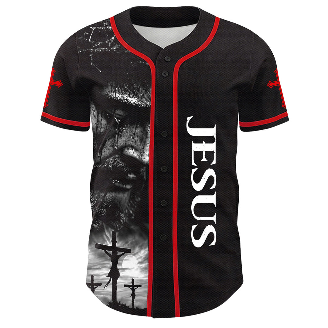 Christianartworkshop Jesus Kreuzigung Benutzerdefinierter Name Nummer Kreuz Ärmel Unisex Baseballtrikot - image 23