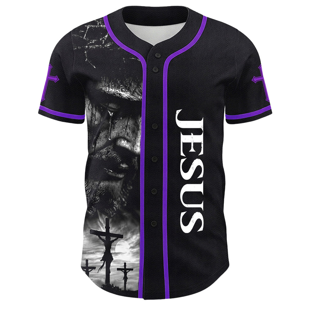 Christianartworkshop Jesus Kreuzigung Benutzerdefinierter Name Nummer Kreuz Ärmel Unisex Baseballtrikot - image 31