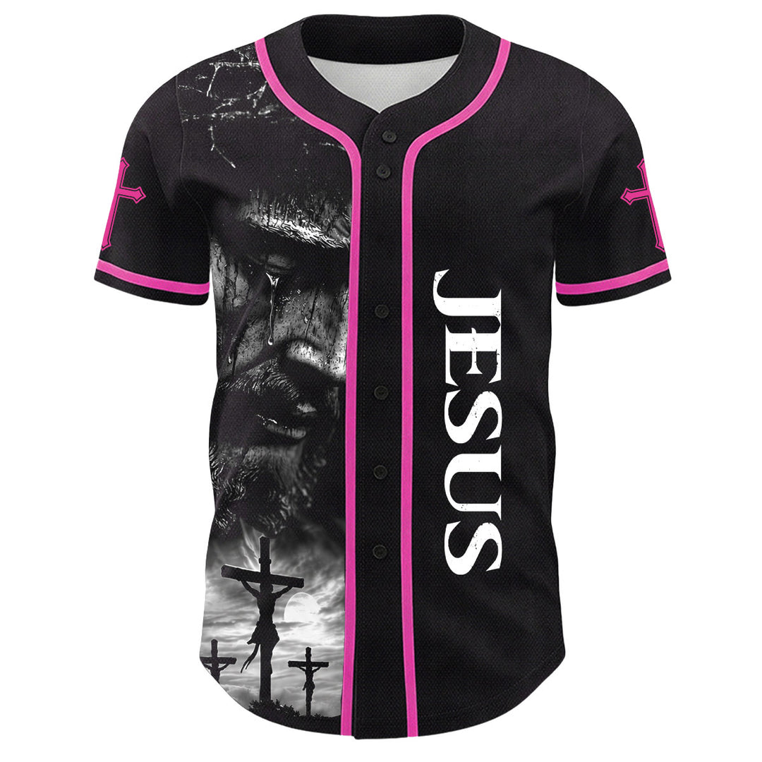 Christianartworkshop Jesus Kreuzigung Benutzerdefinierter Name Nummer Kreuz Ärmel Unisex Baseballtrikot - image 19