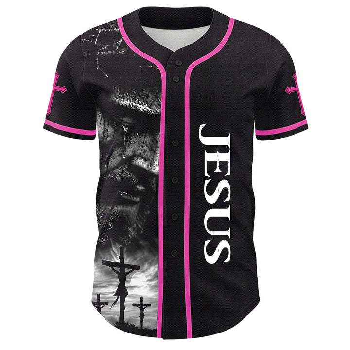 Christianartworkshop Jesus Kreuzigung Benutzerdefinierter Name Nummer Kreuz Ärmel Unisex Baseballtrikot - image 19