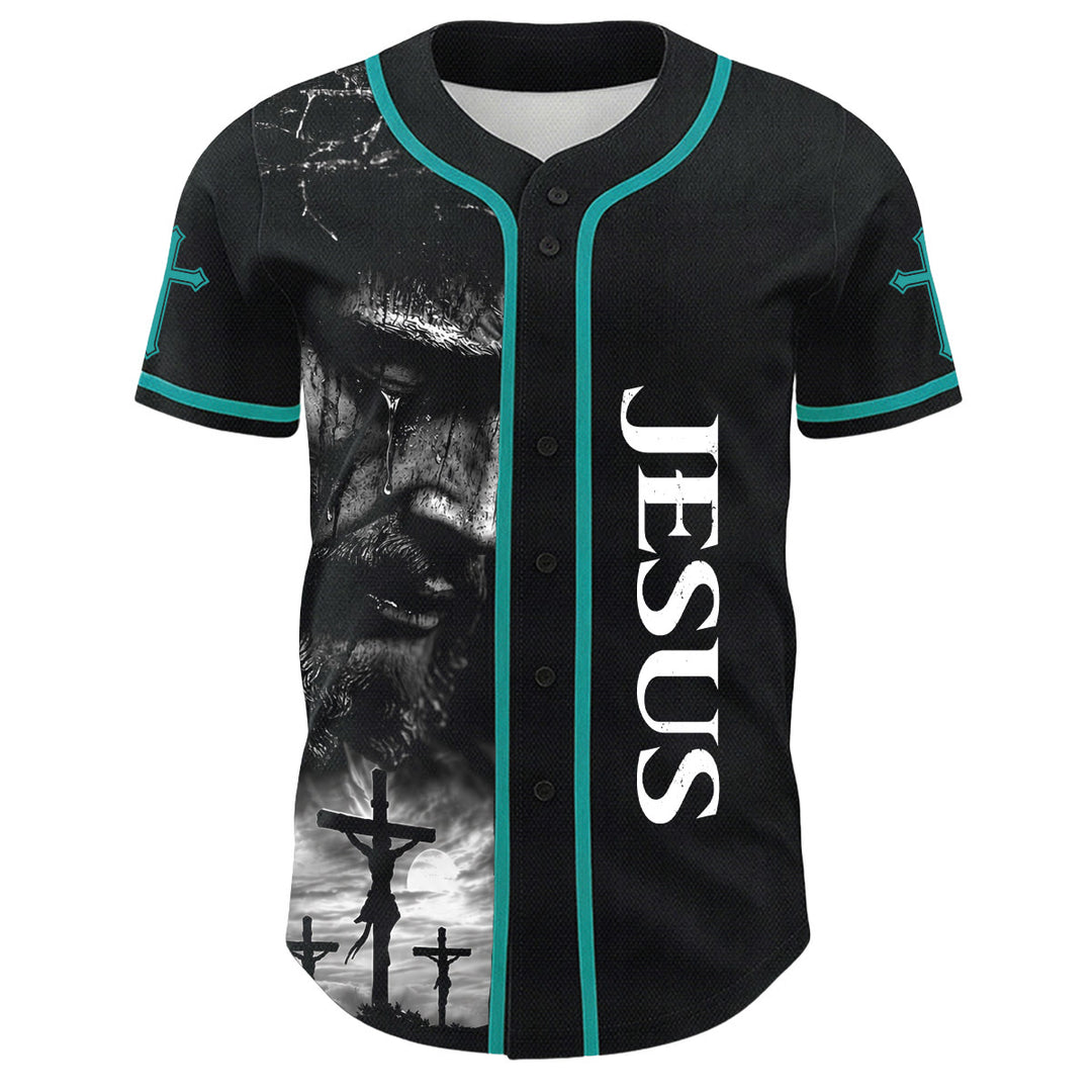 Christianartworkshop Jesus Kreuzigung Benutzerdefinierter Name Nummer Kreuz Ärmel Unisex Baseballtrikot - image 35