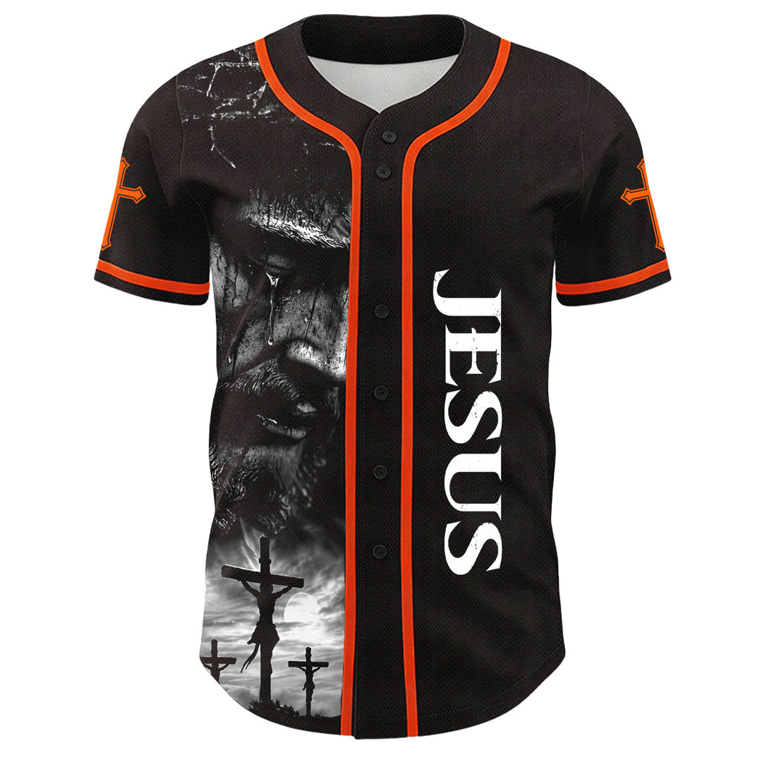 Christianartworkshop Jesus Kreuzigung Benutzerdefinierter Name Nummer Kreuz Ärmel Unisex Baseballtrikot - image 27