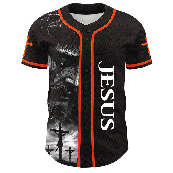 Christianartworkshop Jesus Kreuzigung Benutzerdefinierter Name Nummer Kreuz Ärmel Unisex Baseballtrikot - image 27
